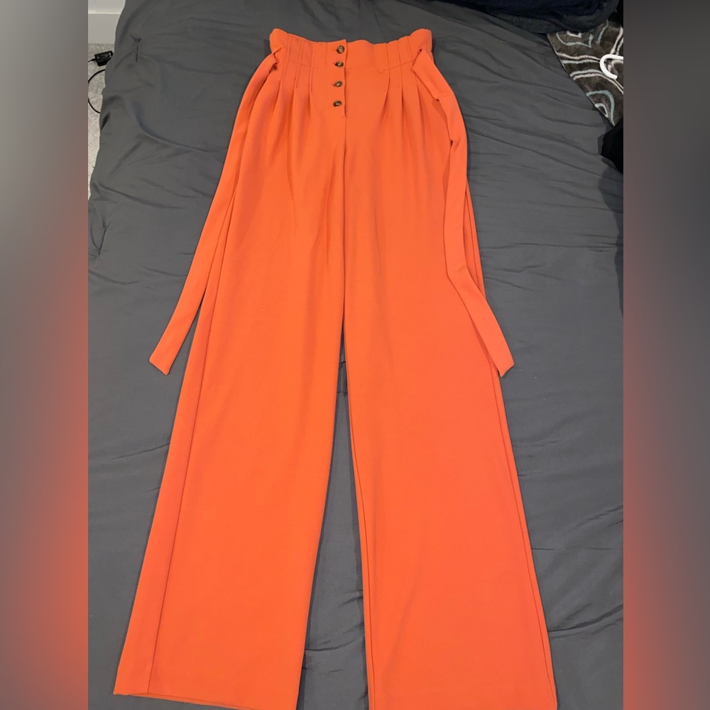 High waisted, Orange/Coral women’s dress pants, BBJ, size S